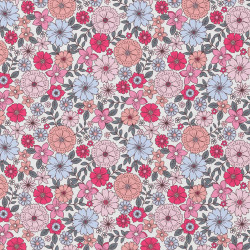 Printed Cotton BRIGITTE White / Pink Tones